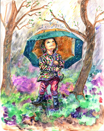 Girl with umbrella